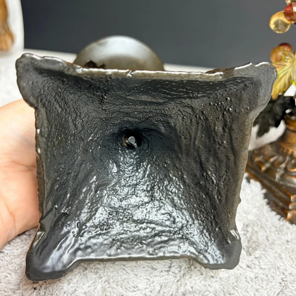 Vtg Tuscan Style Metal Grapevine Pillar‎ Candle Holders Set of 2 Bronze Finish